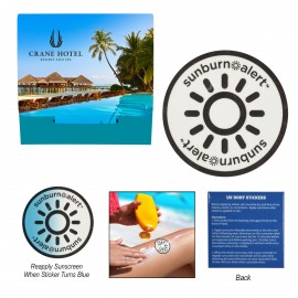 Sunburn Alert UV Color-Changing Sticker With Custom Pack Logo Branded