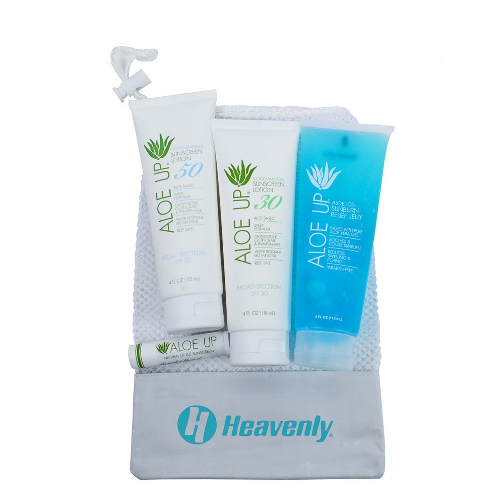 Custom Imprinted Aloe Up Mesh Bag with White Collection Sunscreen Custom Imprinted Aloe Up Mesh Bag with White Collection Sunscreen