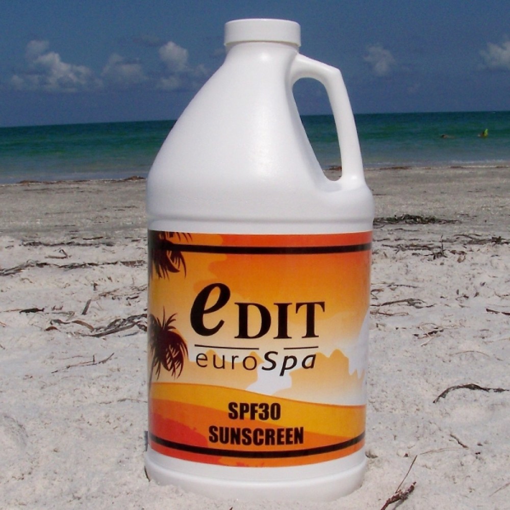 SPF30 Sunscreen (1/2 Gallon) w/Pump USA Made Custom Imprinted SPF30 Sunscreen (1/2 Gallon) w/Pump USA Made Custom Imprinted