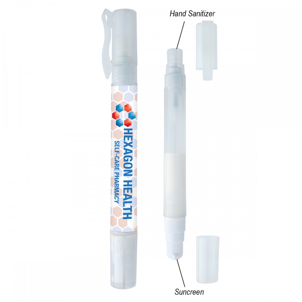 Custom Imprinted 2-In-1 SPF 30 Sunscreen And Hand Sanitizer Spray Custom Imprinted 2-In-1 SPF 30 Sunscreen And Hand Sanitizer Spray
