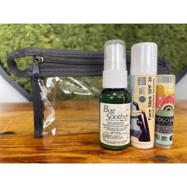 Outdoor Bundle (co-branded Bug Soother 1 oz. bottle, SPF30 Sunscreen Stick, SPF 15 Lip Balm) with Logo