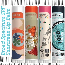 Caribbean Breeze Flavor Premium Lip Balm Broad Spectrum SPF 15 with Logo