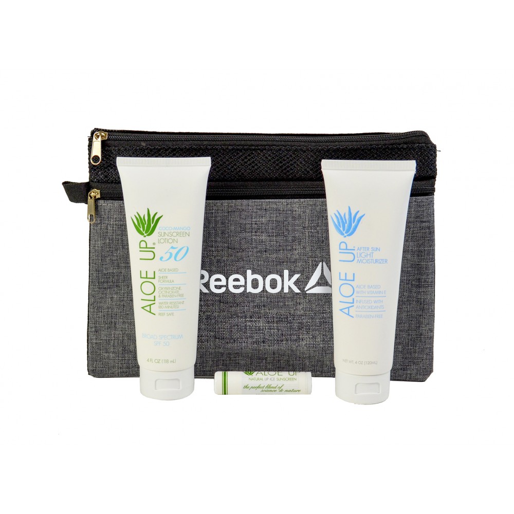 Aloe Up Utility Pouch with White Collection Sunscreen Custom Printed Aloe Up Utility Pouch with White Collection Sunscreen Custom Printed