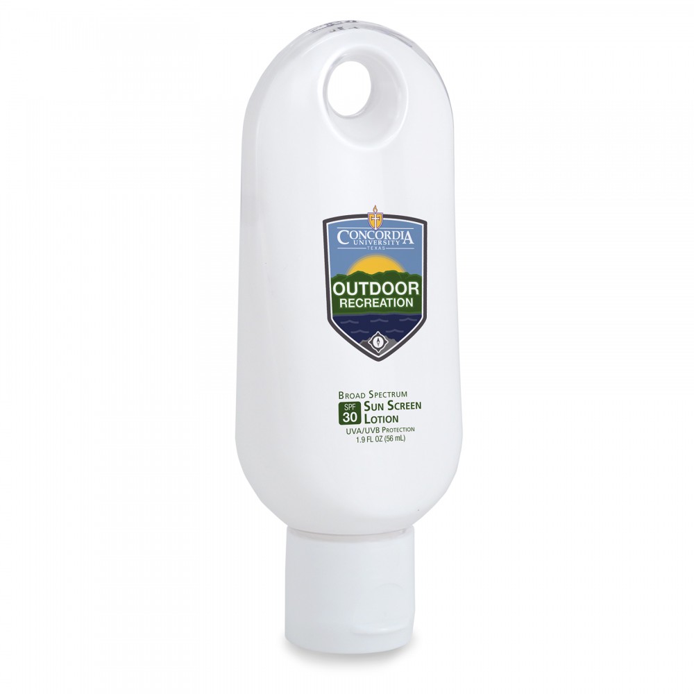 SPF 30 Sun Screen Lotion 1.9 oz Keychain Logo Branded SPF 30 Sun Screen Lotion 1.9 oz Keychain Logo Branded