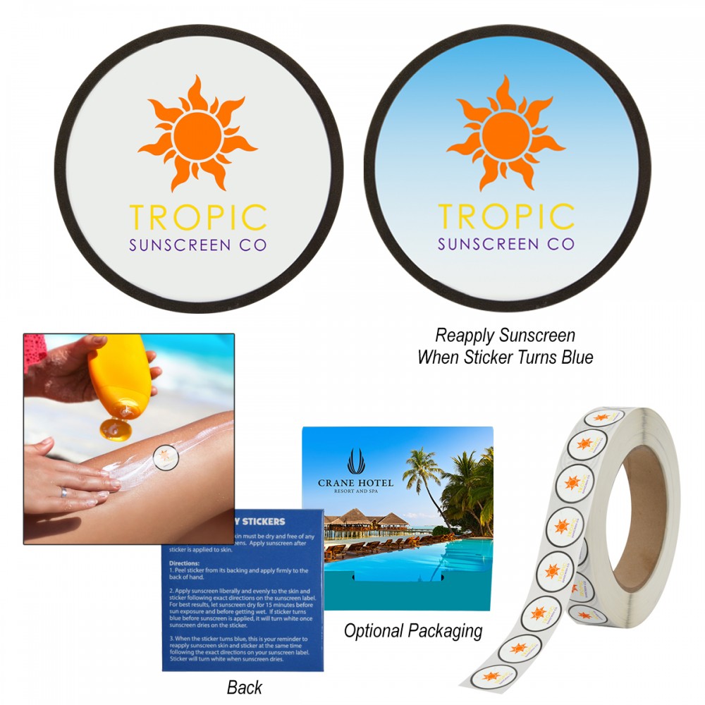 Custom Imprinted Custom Sunburn Alert UV Color-Changing Sticker Custom Imprinted Custom Sunburn Alert UV Color-Changing Sticker