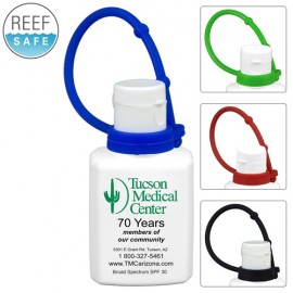 Promotional "SunFun Connect" .5 oz Broad Spectrum SPF 30 Sunscreen Lotion In Solid White Flip-Top Squeeze Bottle  Promotional "SunFun Connect" .5 oz Broad Spectrum SPF 30 Sunscreen Lotion In Solid White Flip-Top Squeeze Bottle