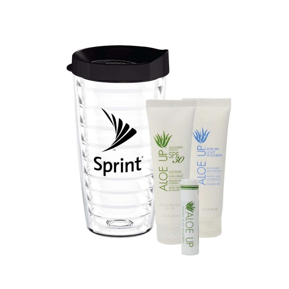 Aloe Up Travel Tumbler with White Collection Sunscreen Custom Printed Aloe Up Travel Tumbler with White Collection Sunscreen Custom Printed