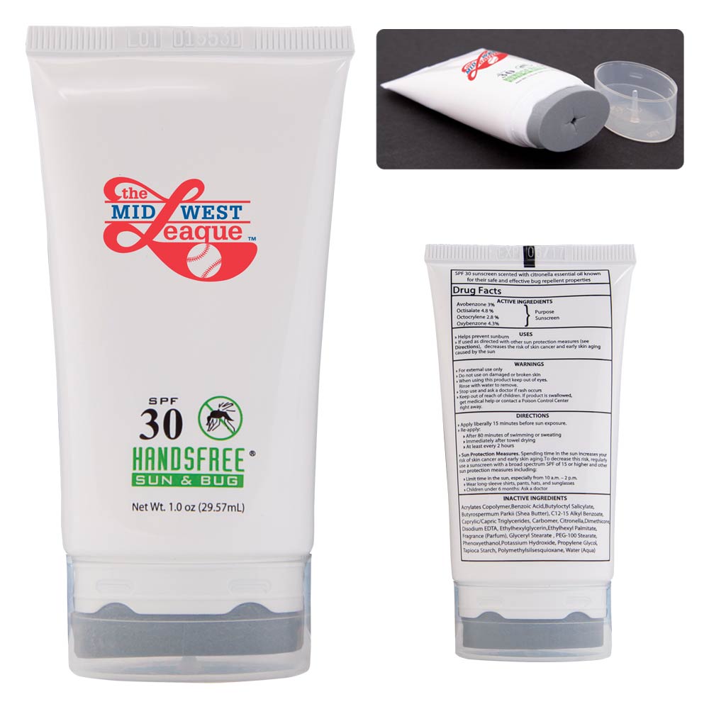 Custom Imprinted HandsFree SPF 30 Sun & Bug Sunscreen