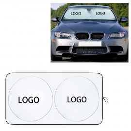 Logo Branded Auto Sunshade Featuring Silver Coated Fabric  Logo Branded Auto Sunshade Featuring Silver Coated Fabric