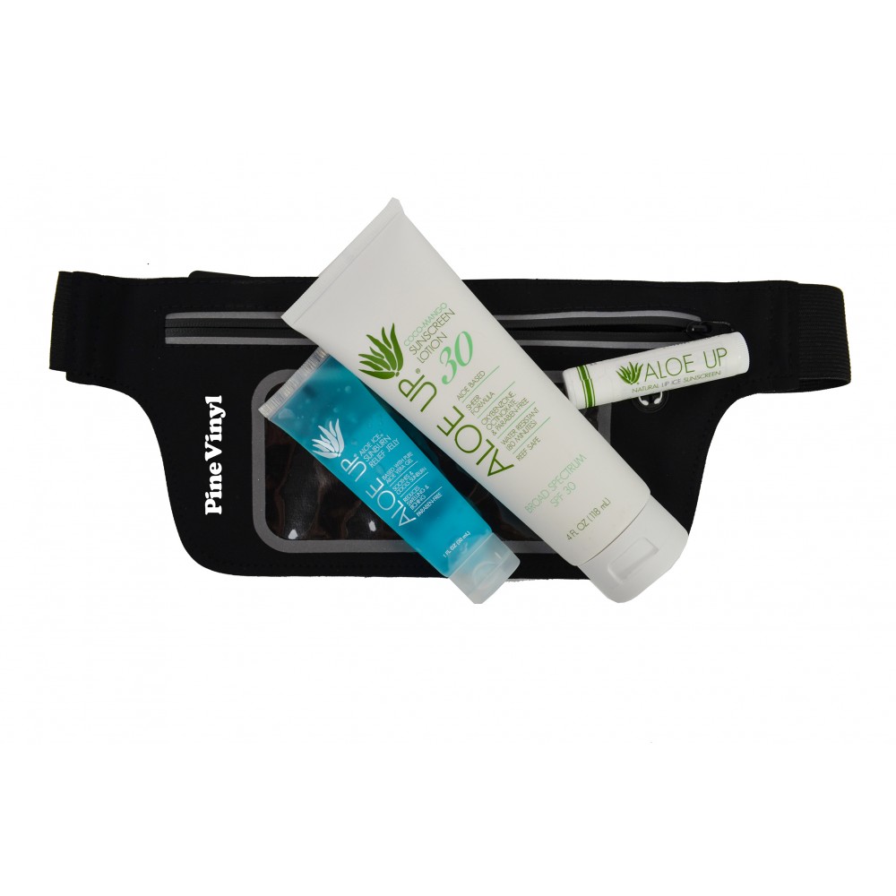 Aloe Up Waist Pack with White Collection Sunscreen Custom Printed Aloe Up Waist Pack with White Collection Sunscreen Custom Printed