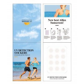 12 Pcs Sunburn Alert Sticker Waterproof Detection Reminder UV Stickers for Sunscreen with Logo