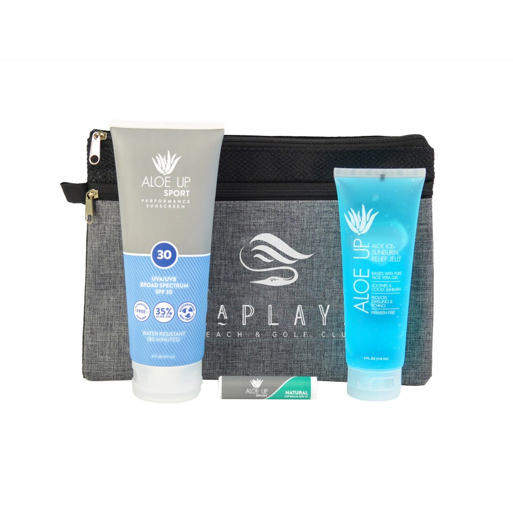 Custom Imprinted Aloe Up Utility Pouch with Sport Sunscreen Custom Imprinted Aloe Up Utility Pouch with Sport Sunscreen
