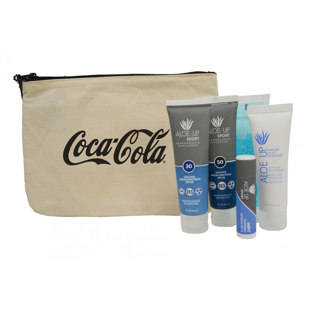 Aloe Up Cotton Canvas Bag with Sport Sunscreen Logo Branded Aloe Up Cotton Canvas Bag with Sport Sunscreen Logo Branded