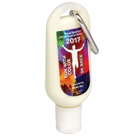 Logo Branded 1.5 Oz. Tropical SPF 30 Broad Spectrum Sunscreen Tottle w/Carabiner