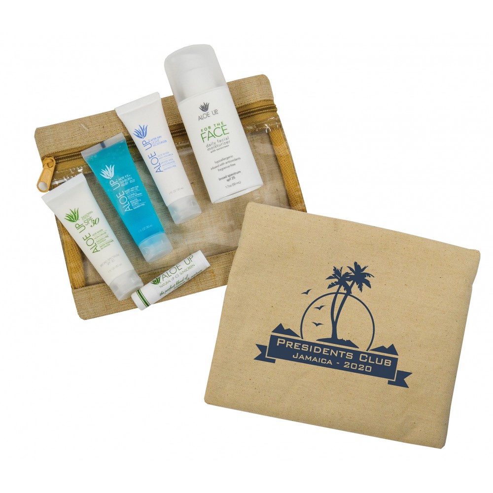 Custom Printed Aloe Up Jute Cotton Envelope with White Collection Sunscreen Custom Printed Aloe Up Jute Cotton Envelope with White Collection Sunscreen