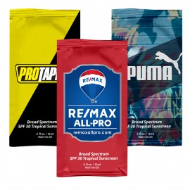 Large Sunscreen Packet SPF30 .5 fl oz with Logo  Large Sunscreen Packet SPF30 .5 fl oz with Logo