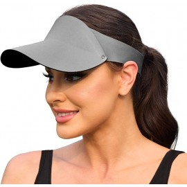 Sun Visors Hats for Women Soft Adjustable Stretchy Band No Pressure Lightweight Wide Brim with Logo