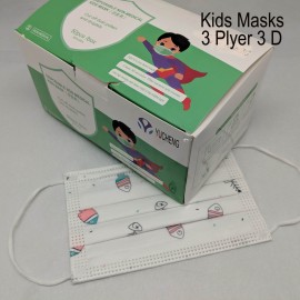 Logo Branded Children 3 Layer 3 D Face Mask (50 pcs Pack)