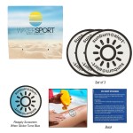 Logo Branded 3-Pack Sunburn Alert UV Color-Changing Stickers With Custom Pack