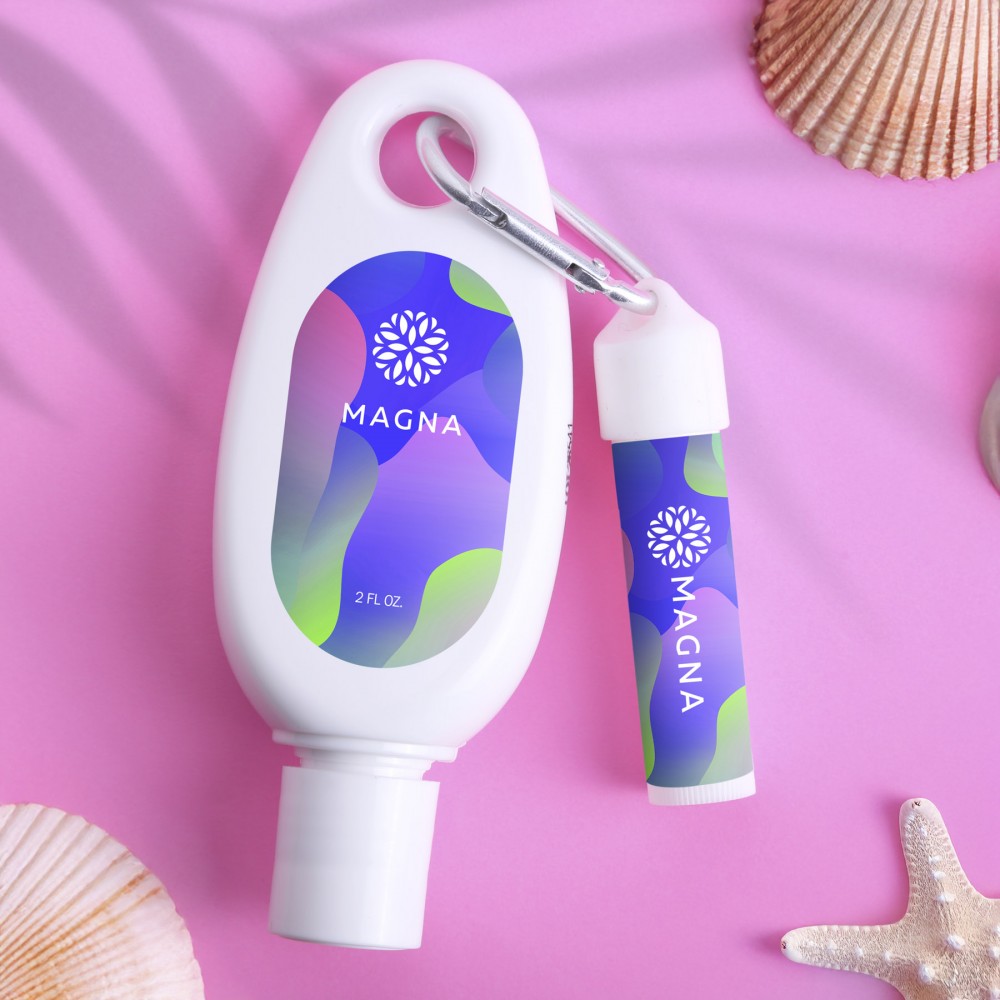 Happy Reef Sunscreen & Lip Moisturizer SPF15 Carabiner Kit with Logo