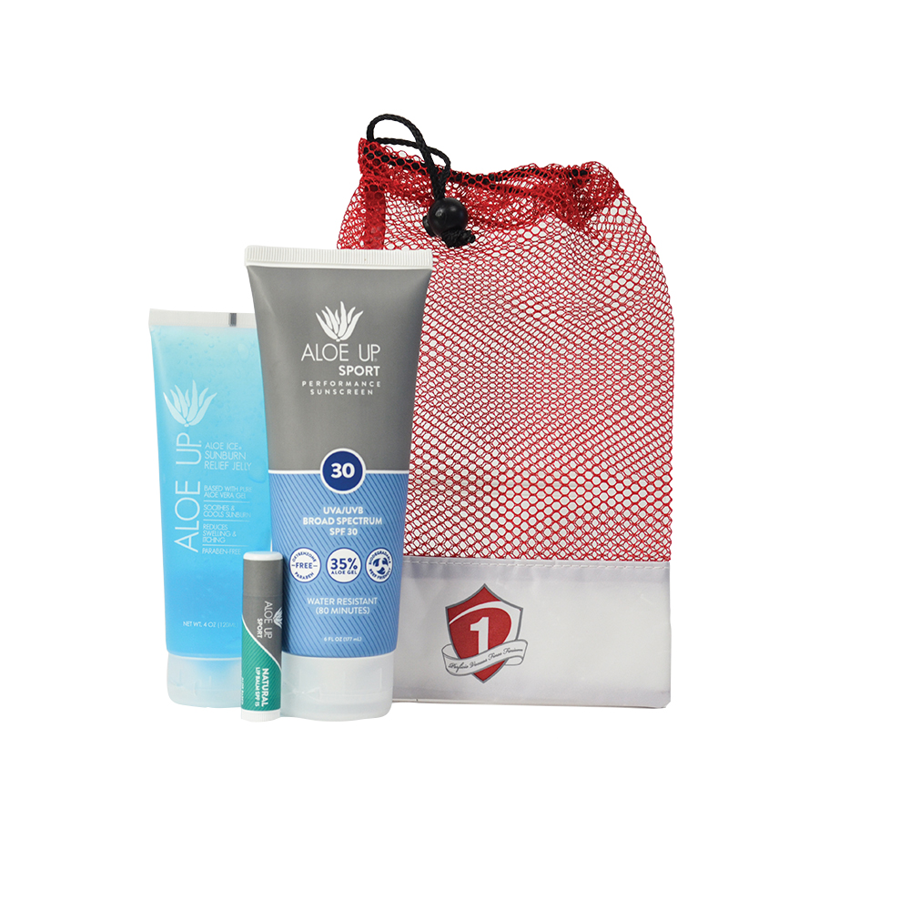 Promotional Aloe Up Large Mesh Bag with Sport Sunscreen Promotional Aloe Up Large Mesh Bag with Sport Sunscreen