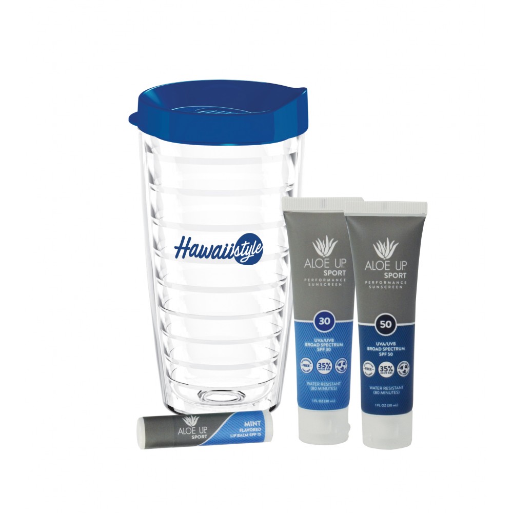 Aloe Up Travel Tumbler with Sport Sunscreen Custom Printed Aloe Up Travel Tumbler with Sport Sunscreen Custom Printed