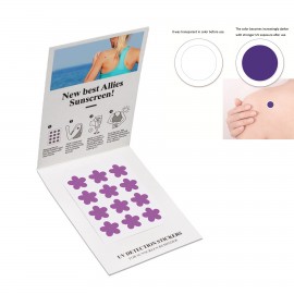 12 Pcs Sunburn Alert Sticker Waterproof Start Shape Detection Reminder UV Stickers with Logo