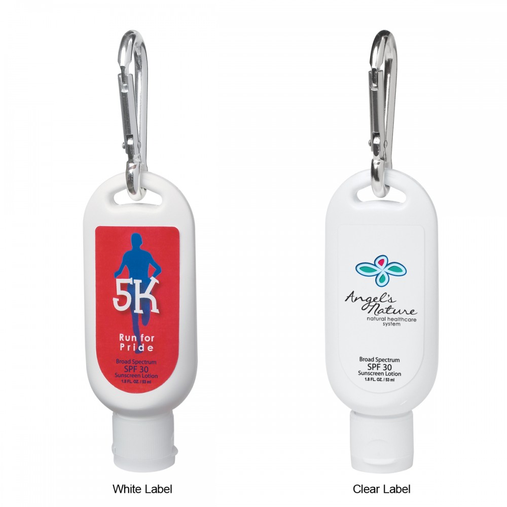 Logo Branded 1.8 Oz. SPF 30 Sunscreen With Carabiner