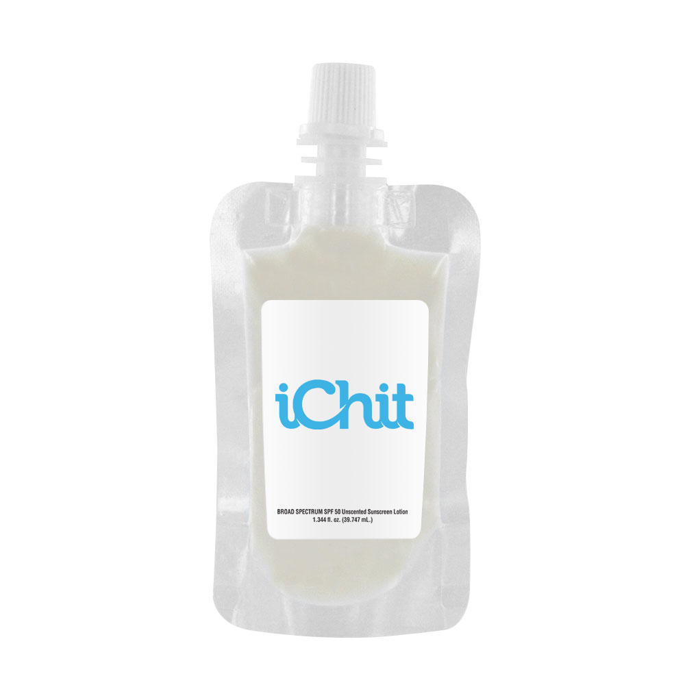 Logo Branded Custom 1 oz Squeeze Pouch Sun Screen SPF 50 Logo Branded Custom 1 oz Squeeze Pouch Sun Screen SPF 50