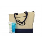 Promotional Aloe Up Canvas Tote with White Collection Sunscreen
