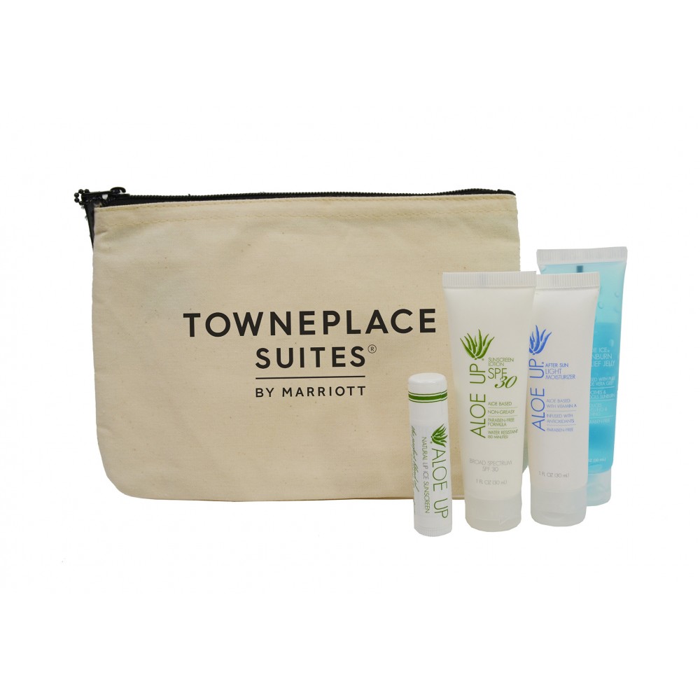 Aloe Up Cotton Canvas Bag with White Collection Sunscreen Logo Branded Aloe Up Cotton Canvas Bag with White Collection Sunscreen Logo Branded