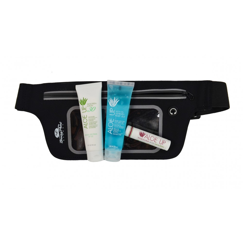 Custom Imprinted Aloe Up Waist Pack with White Collection Sunscreen Custom Imprinted Aloe Up Waist Pack with White Collection Sunscreen
