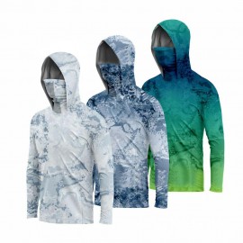 Fishing Long Sleeve T-Shirt With Neck Gaiter with Logo