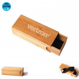 Promotional Portable Bamboo Sunglasses Organizer-Ocean