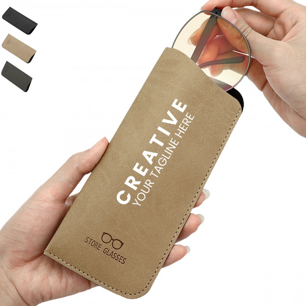 Soft Leather Sunglass Case Portable Glasses Pouch with Logo