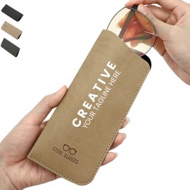 Soft Leather Sunglass Case Portable Glasses Pouch with Logo