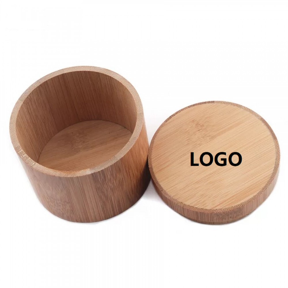Round Wooden Watch Box with Logo