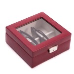 Promotional Single Watch Wooden Box w/Glass Top