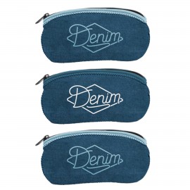 L.E.N.S. Large Eyewear Denim Neoprene Storage with Logo
