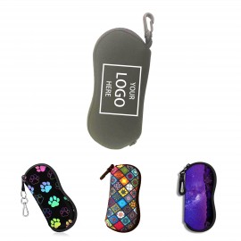 Neoprene Zipper Eyeglass Case With Belt Clip with Logo