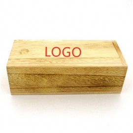Hard Sunglasses Case Premium Natural Bamboo Cylinder Holder Dark Brown Wood Case