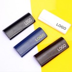 Logo Branded Leather Eyeglasses Case