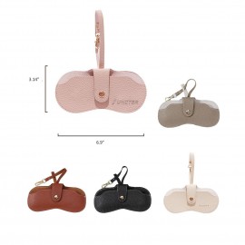 Promotional Soft PU Leather Travel Glasses Case for Sunglasses Prescription Glasses W/ Clip