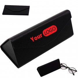 Custom Triangle Folding Mgnetic Sunglasses Case ( 6.4"L x 2.7"W x 2.6"H) with Logo