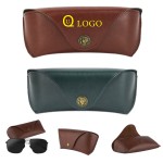 Logo Branded Leather Glasses Case