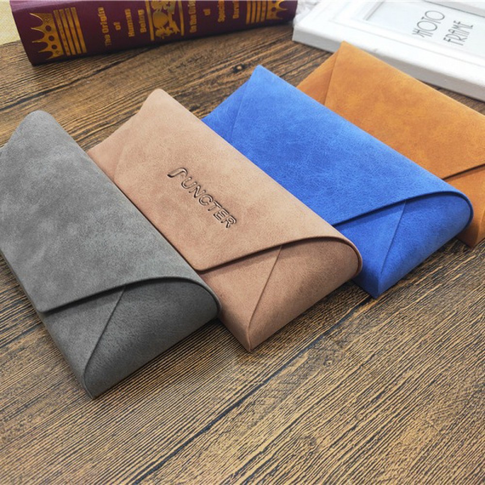 Logo Branded PU Leather Glasses Case Hard Shell Anti Scratch