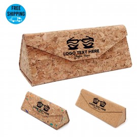 Foldable Triangle Cork Sunglasses Box/Eyeglass Holder Case with Logo
