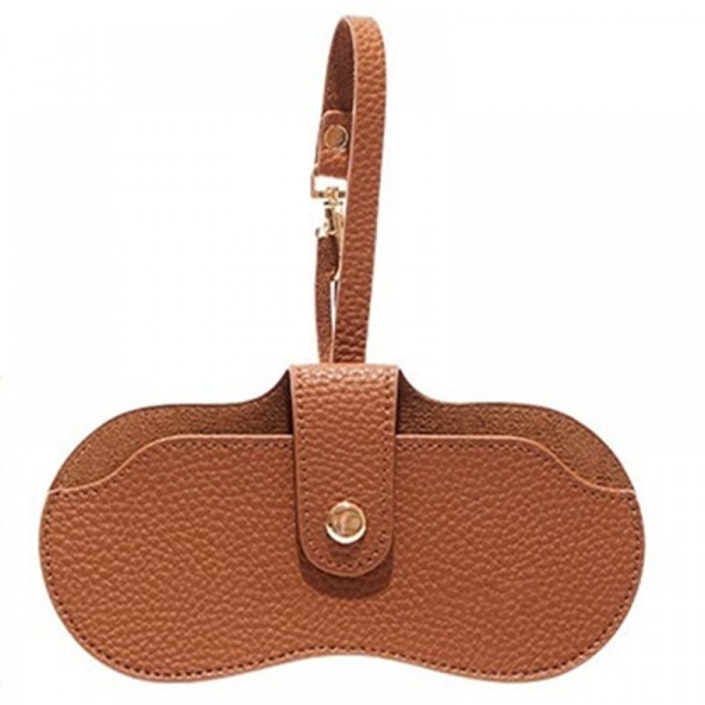 6.3'' PU Leather Sunglasses Pouch w/String Hang on Bag with Logo