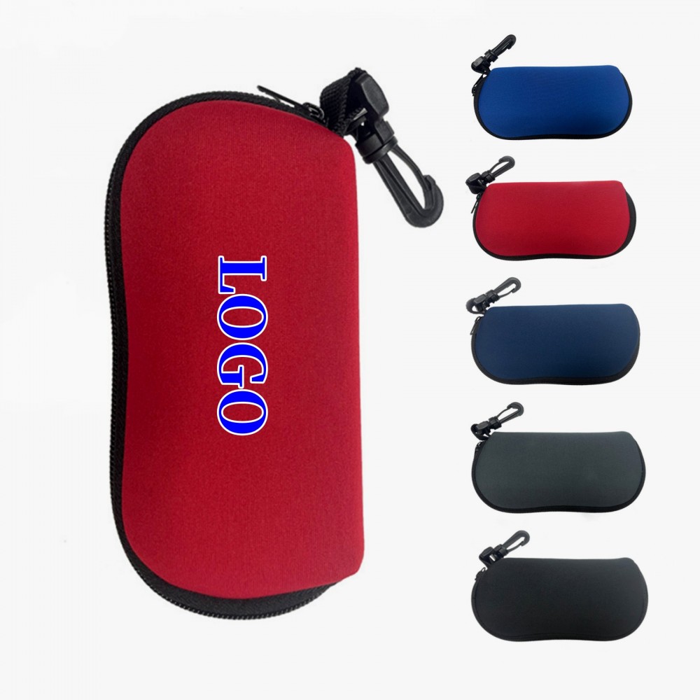 Portable Zippered Neoprene Sunglasses Case Holder with Logo