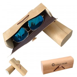 Wooden Sunglasses Case with Logo